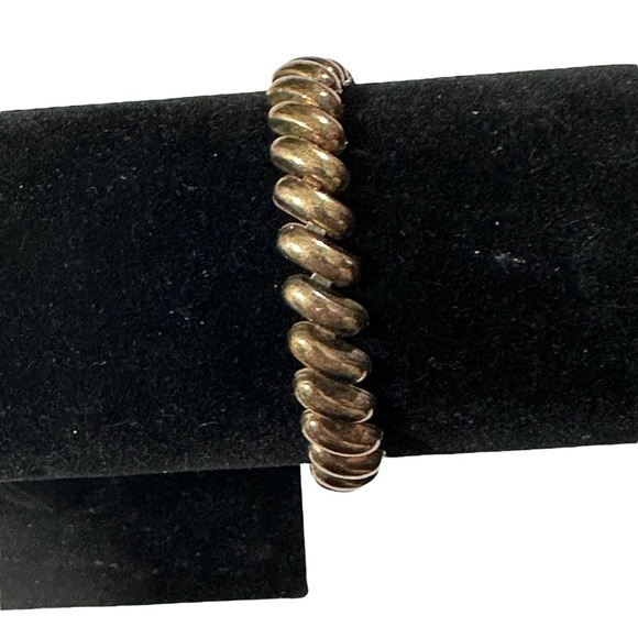 Vintage Italy Sterling 925 Silver San Marco Macaroni Link Bracelet 7" Signed 15g - Picture 2 of 16